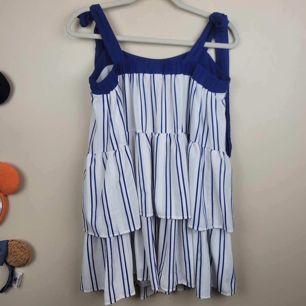 A. Calin by Flying Tomato Sunny Spell Woven Tiered Mini Dress size L 10/12 - Picture 9 of 9